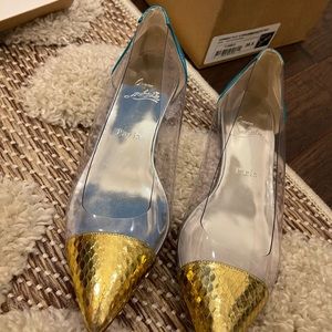 Clear and blue louboutin flats 38.5 (paid $695)